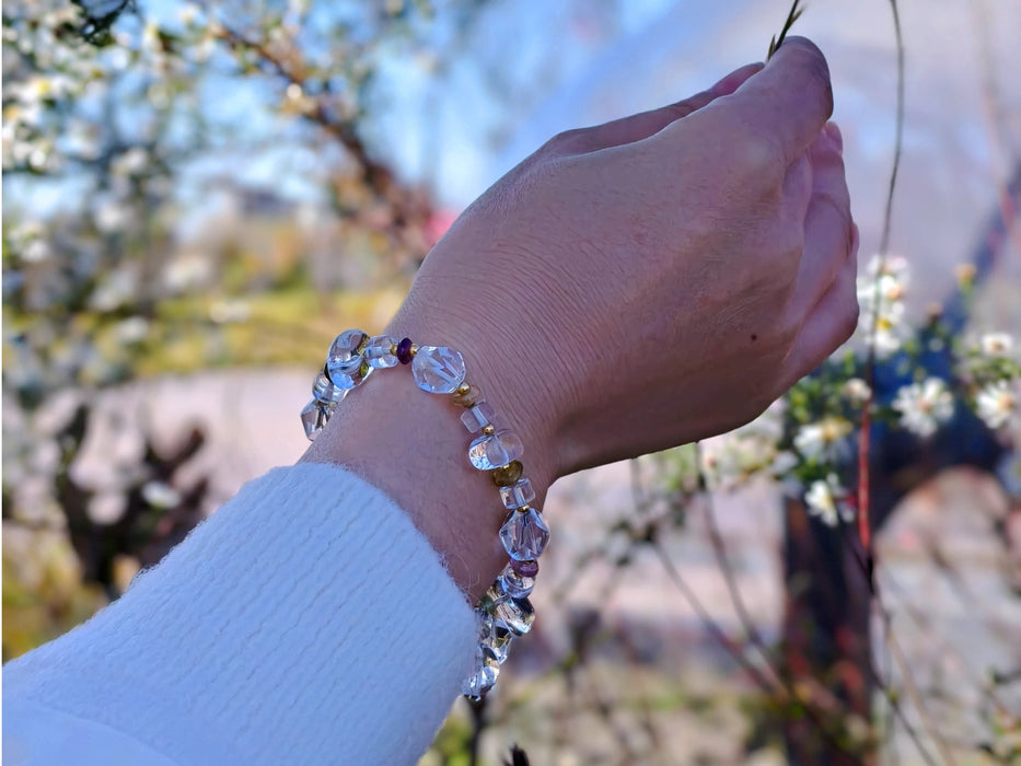 Clear Quartz Energy Bracelet - Handmade Natural Crystal for Clarity & Positive Vibes