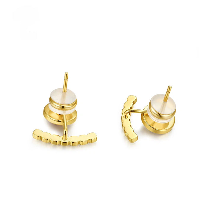 Mystical Symbol Gold Stud Earrings