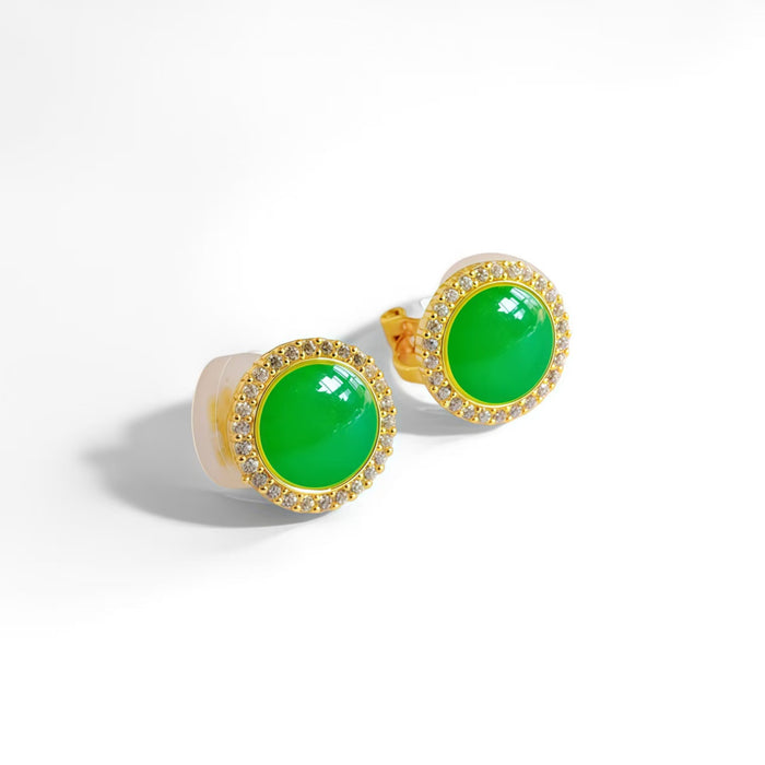 Elegantly designed circular colored clip-on earrings