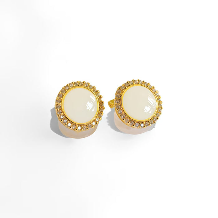 Elegantly designed circular colored clip-on earrings