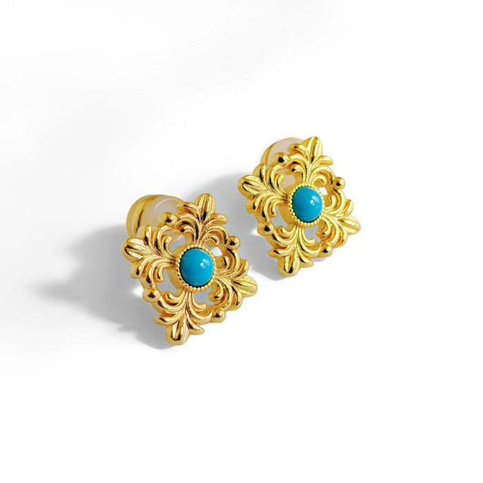 Golden Vine Pattern Earrings