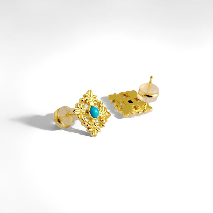 Golden Vine Pattern Earrings